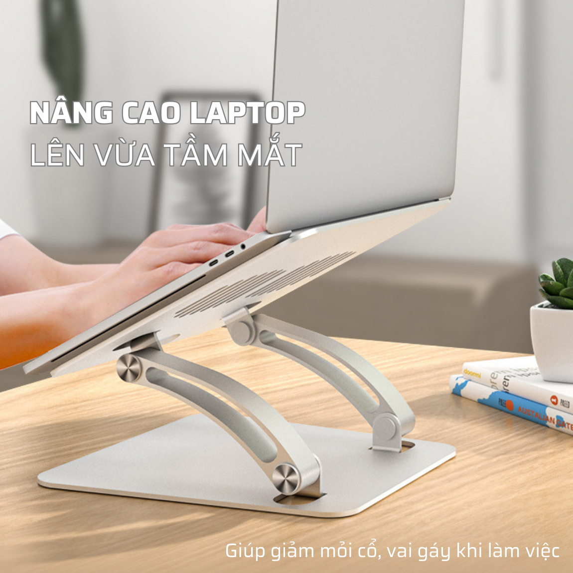 Giá Đỡ Máy Tính, Laptop Máy Tính Bảng Chất Liệu Hợp Kim Nhôm Cao Cấp Hỗ Trợ Tản Nhiệt Chống Mỏi Cổ, Vai, Gáy. Hàng Chính Hãng Tamayoko