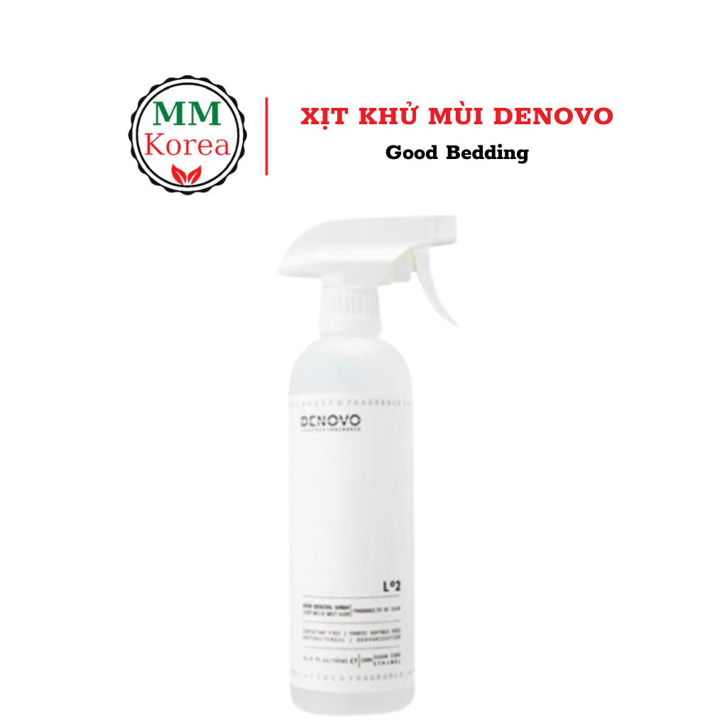 Xịt khử mùi khử trùng kháng khuẩn DENOVO Good Bedding Hàn Quốc 500ML - Chai xịt khử mùi phòng ngủ, quần áo an toàn cho bé