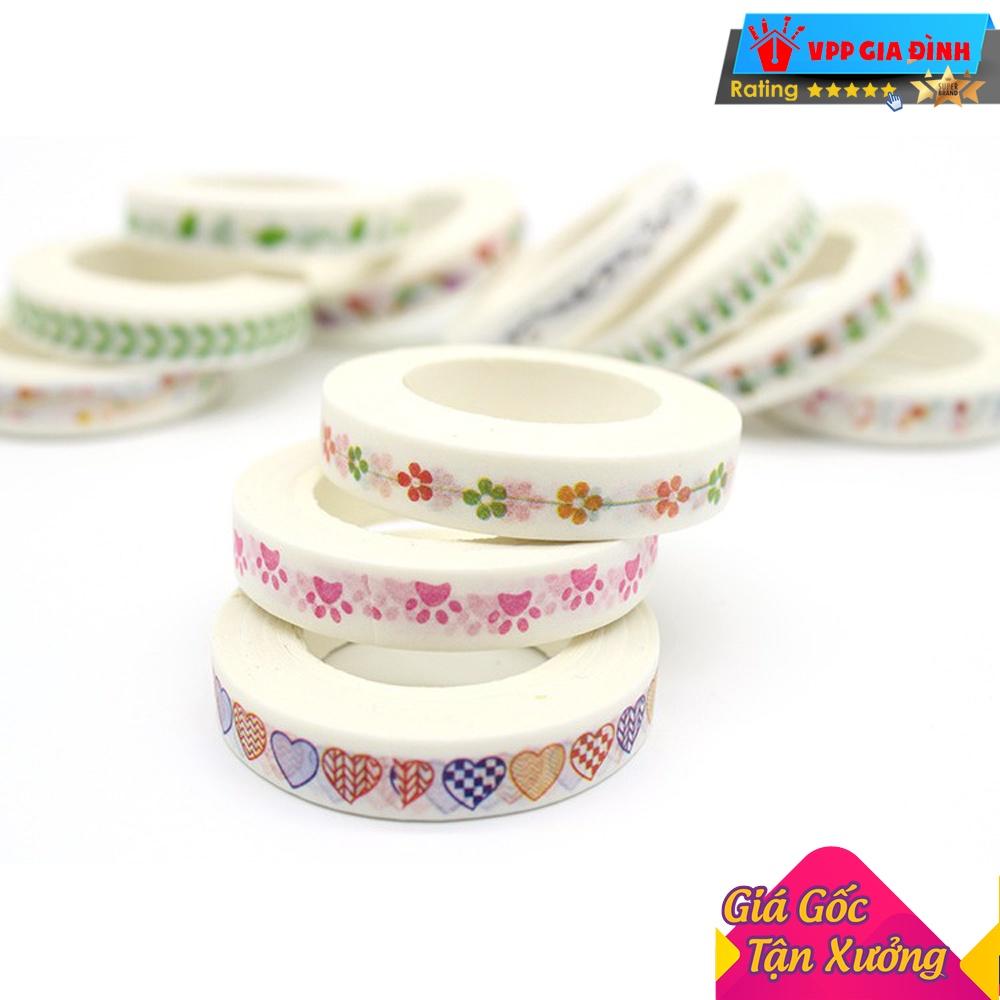 Băng Keo Giấy Trang Trí Washi Tape Trang Trí Sổ Chia Dòng 8Mm