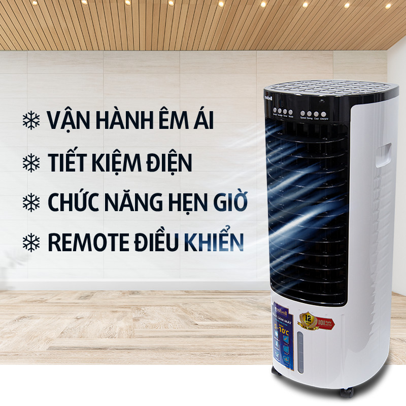 Quạt Hơi Nước, Máy Làm Mát Mobell AIR-3116A, Điều Hòa Không Khí 3 Cấp Gió, Công Suất 130W, Dung Tích 12L Sử Dụng Remote, Tiết Kiệm Điện - Hàng Chính Hãng