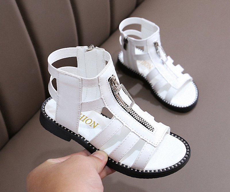 Sandal chiến binh cổ thấp cho bé gái 3 - 12 tuổi  khóa kéo tiện dụng đi học đi chơi - SA054