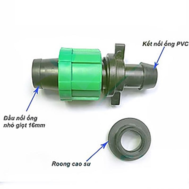 Khởi thủy ống nhỏ giọt phi 16mm loại ren vặn bao gồm ron