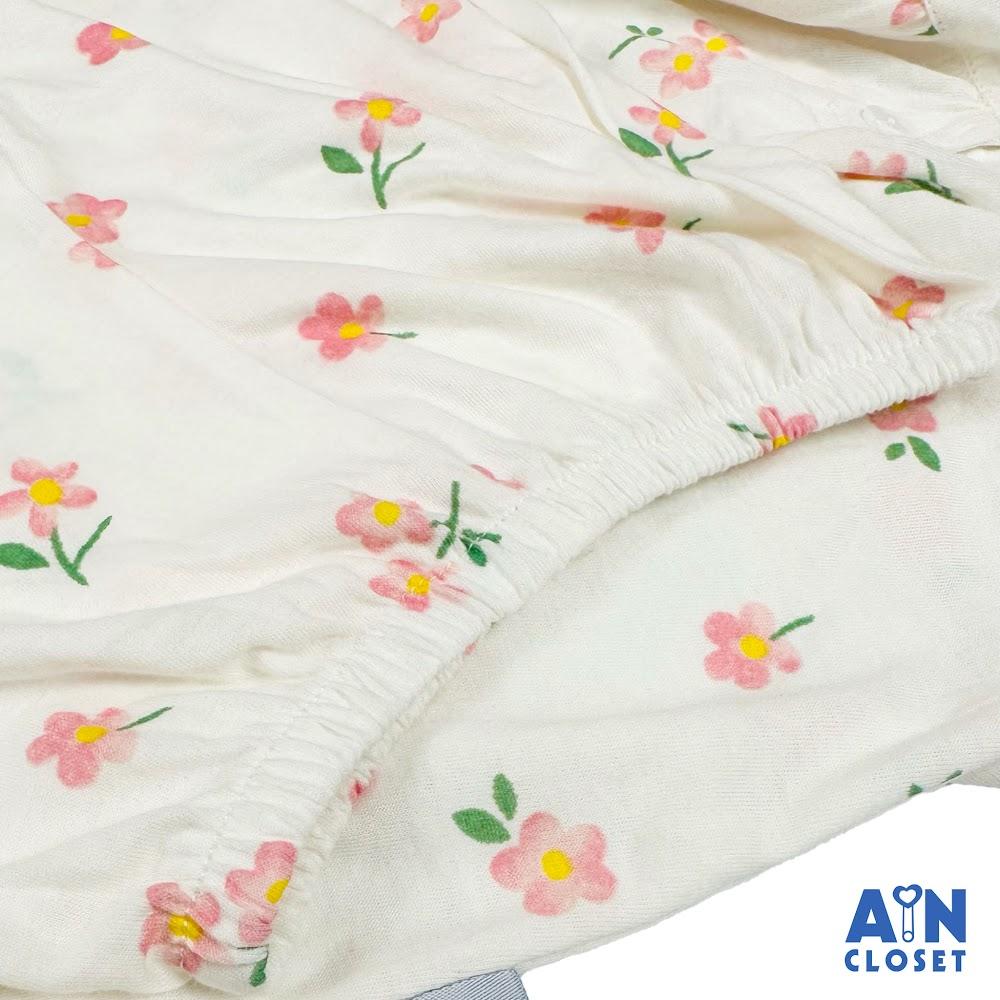 Bộ quần áo Dài bé gái họa tiết Hoa Vân Anh Hồng Thun cotton - AICDBGSGSCMM - AIN Closet