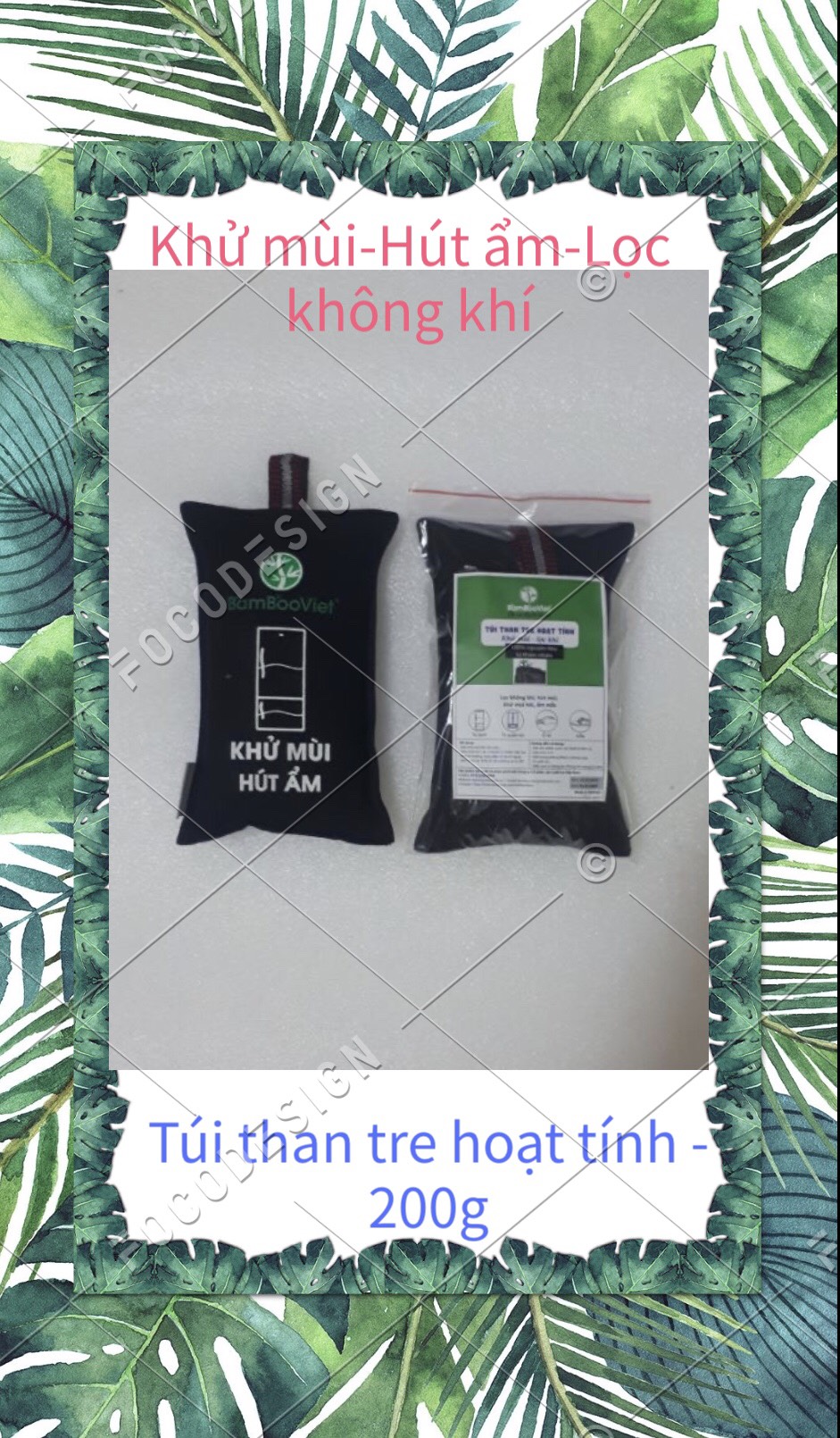 TÚI THAN TRE HOẠT TÍNH KHỬ MÙI TỦ LẠNH