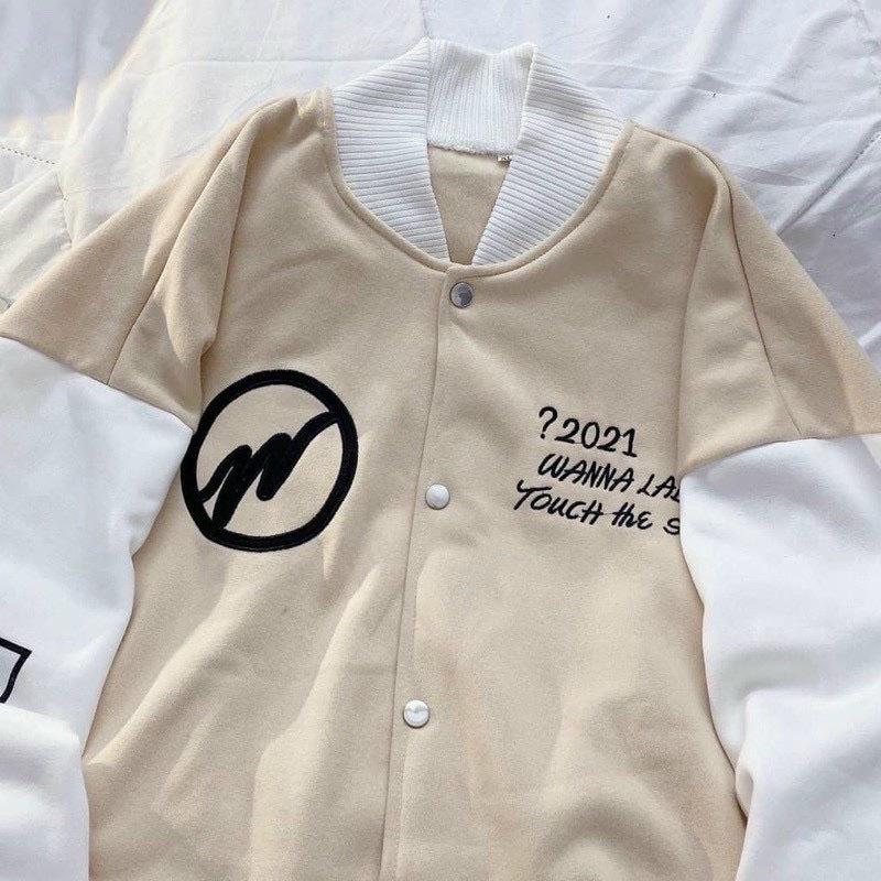 Áo khoác bomber form rộng unisex chất vải nỉ ngoại dày dặn W?