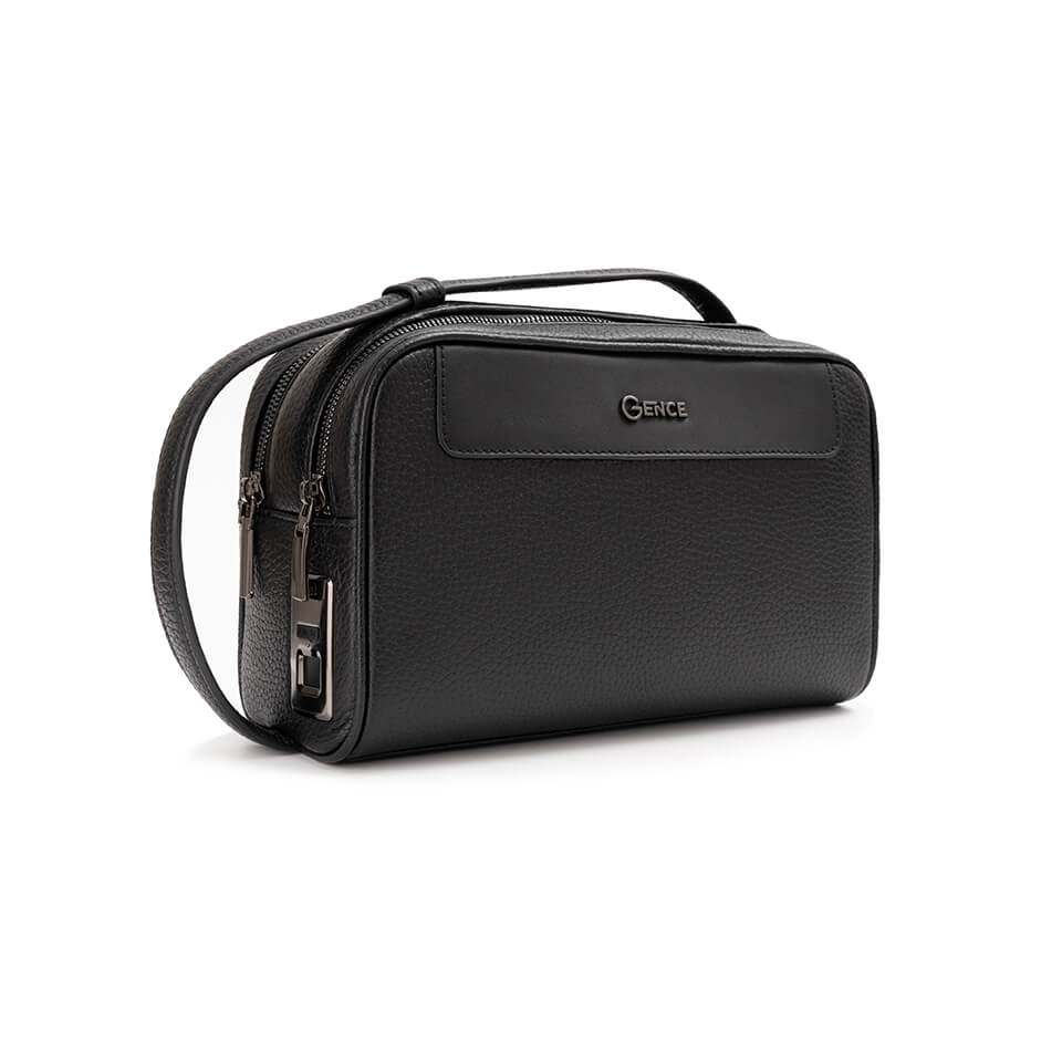 Clutch cầm tay Gence da bò vân Togo khóa vân tay RB10