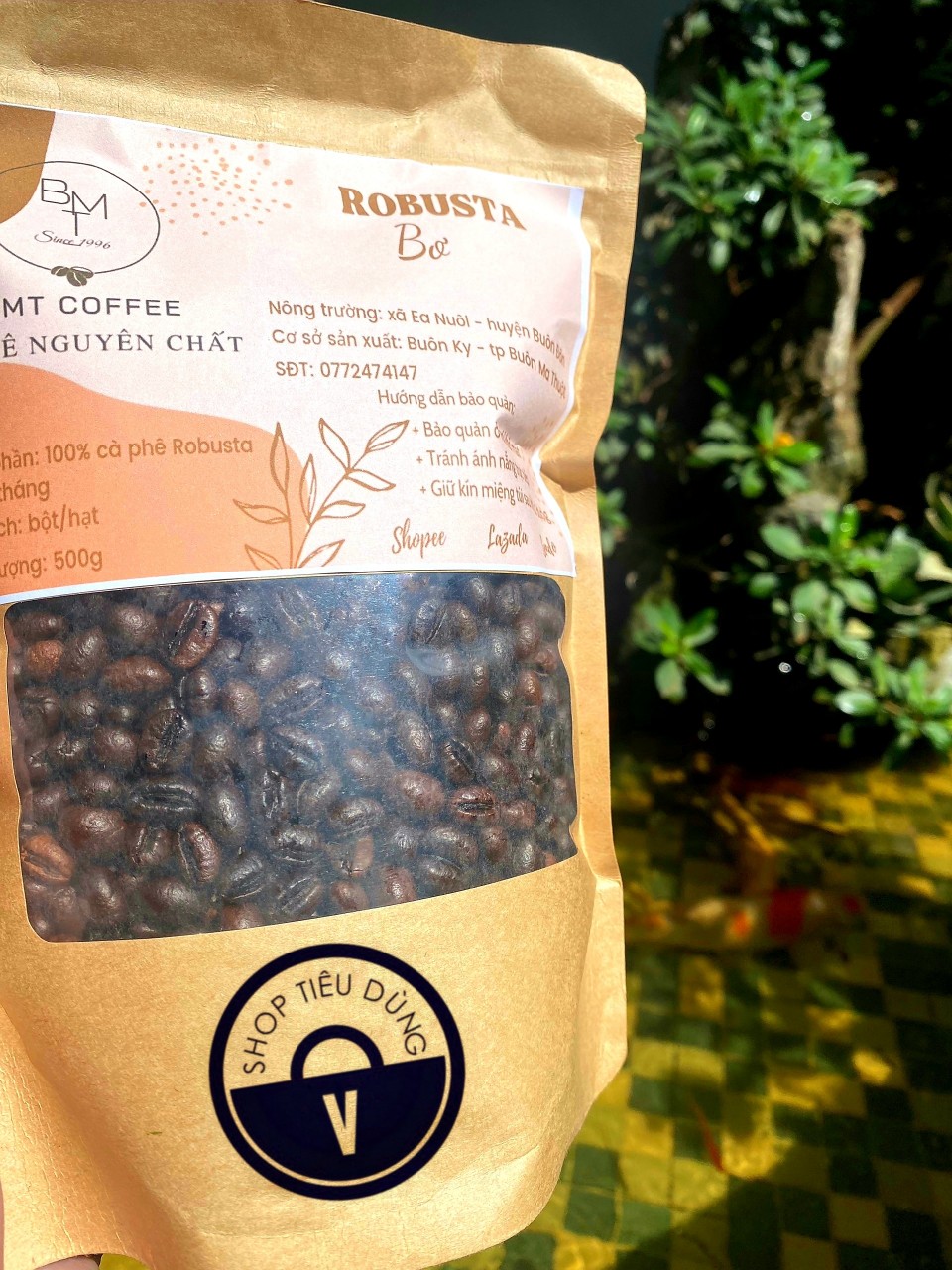 (1kg) Cà phê Robusta nguyên chất rang BƠ 100% - Robusta Buôn Ma Thuột cafe từ Đắk Lắk 1 kg