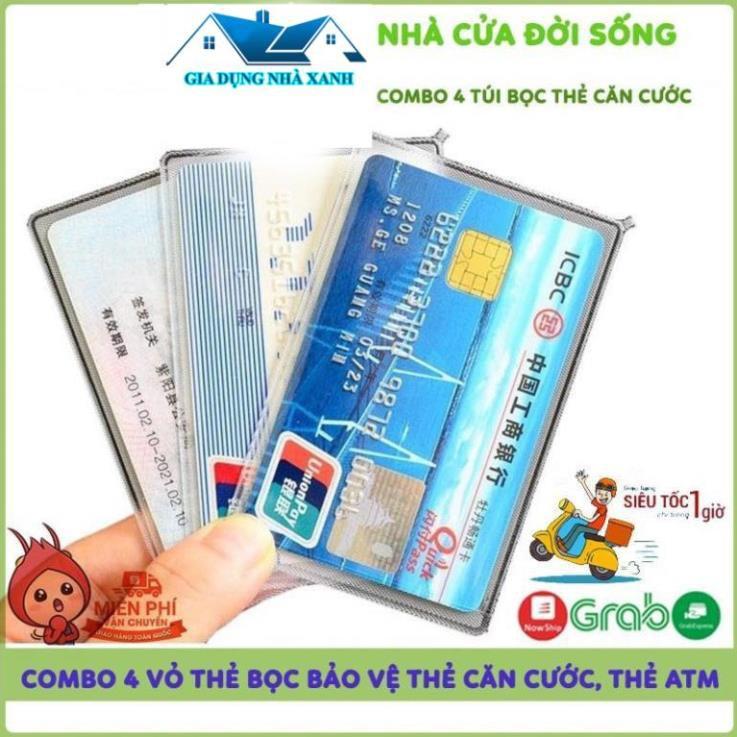 Combo 4 Thẻ Bọc Bảo Vệ Thẻ Căn Cước, Thẻ Ngân Hàng, Thẻ Bảo Hiểm Trong Suốt