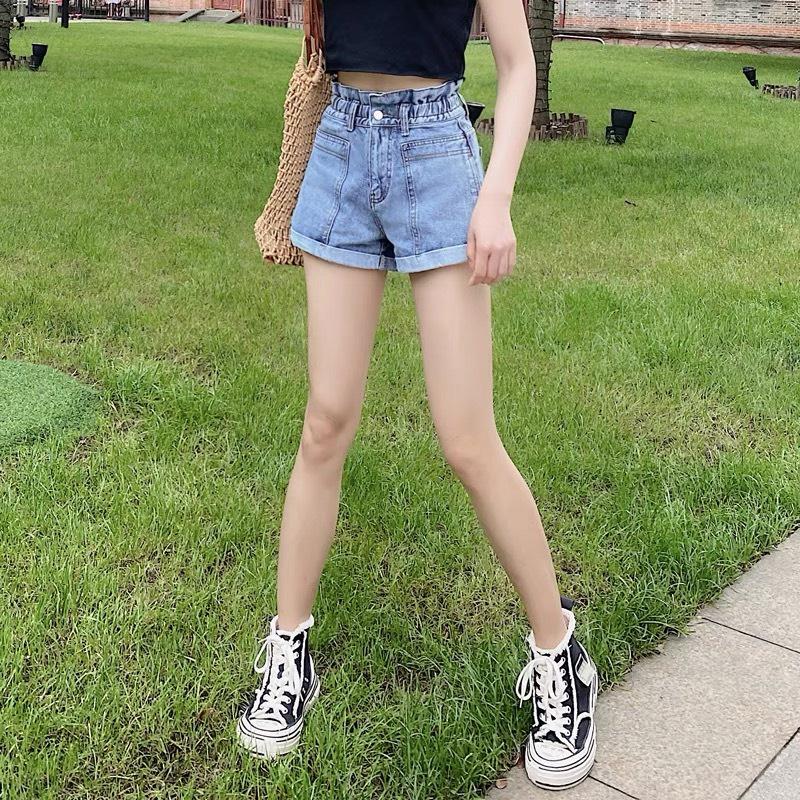 Quần short jean lưng thun dành cho BigSize Nữ lưng cao, co dãn mạnh, đang hot trend 3973 molijean