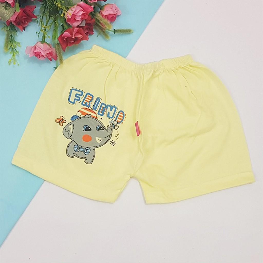 Quần đùi chục cho bé quần chục đùi in hình mông thú cotton mềm mịn từ 3-14kg – QĐ01