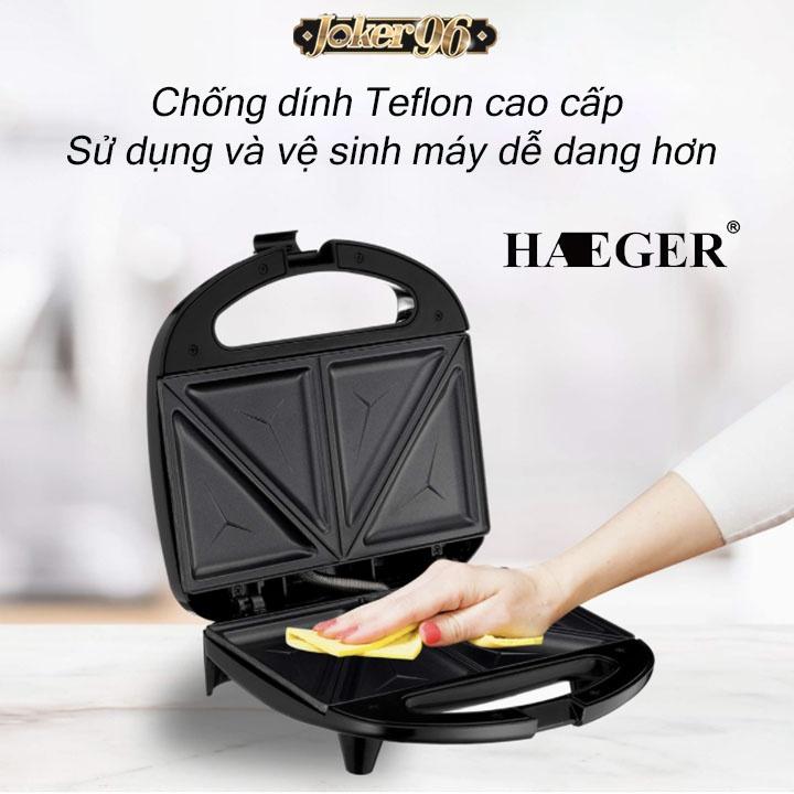 Máy Kẹp Nướng Bánh Mì Haeger, Ép Bánh Sandwich, Làm Đồ Ăn Sáng, Nướng Thịt 2 Mặt Đa Năng