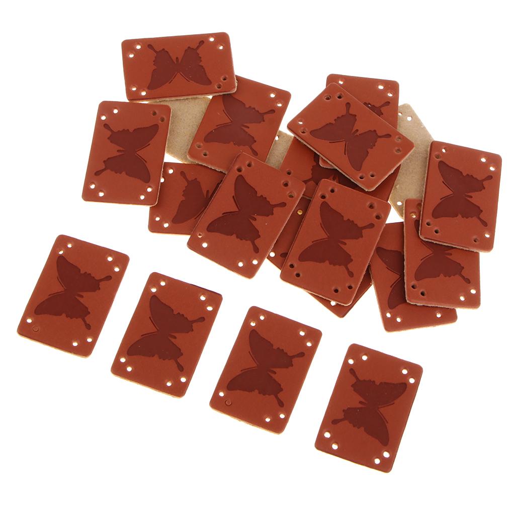 20 Miếng PU Leather Nhãn Handmade Tag Nhãn Embellishments Đồ Trang Trí