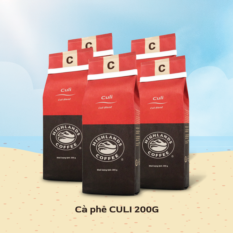 Combo 5 Cà Phê Rang Xay Culi Highlands Coffee 200g/gói