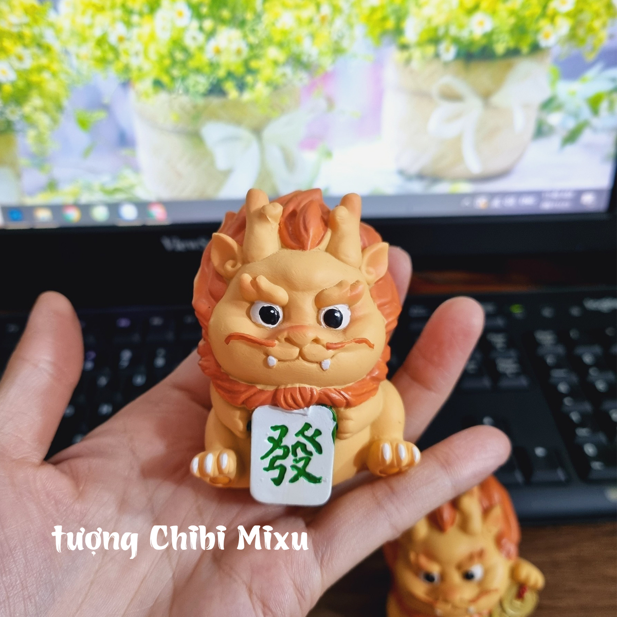 Tượng Kim Long - Rồng Vàng size 7.5cm Giàu có Quà tặng Đồ trang trí