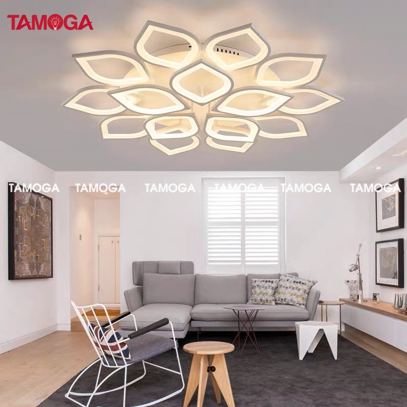 Đèn mâm ốp trần hình cánh đào 15 CÁNH TAMOGA BLADER 2098 Đường kính 900mm+ Tặng kèm điều khiển từ xa