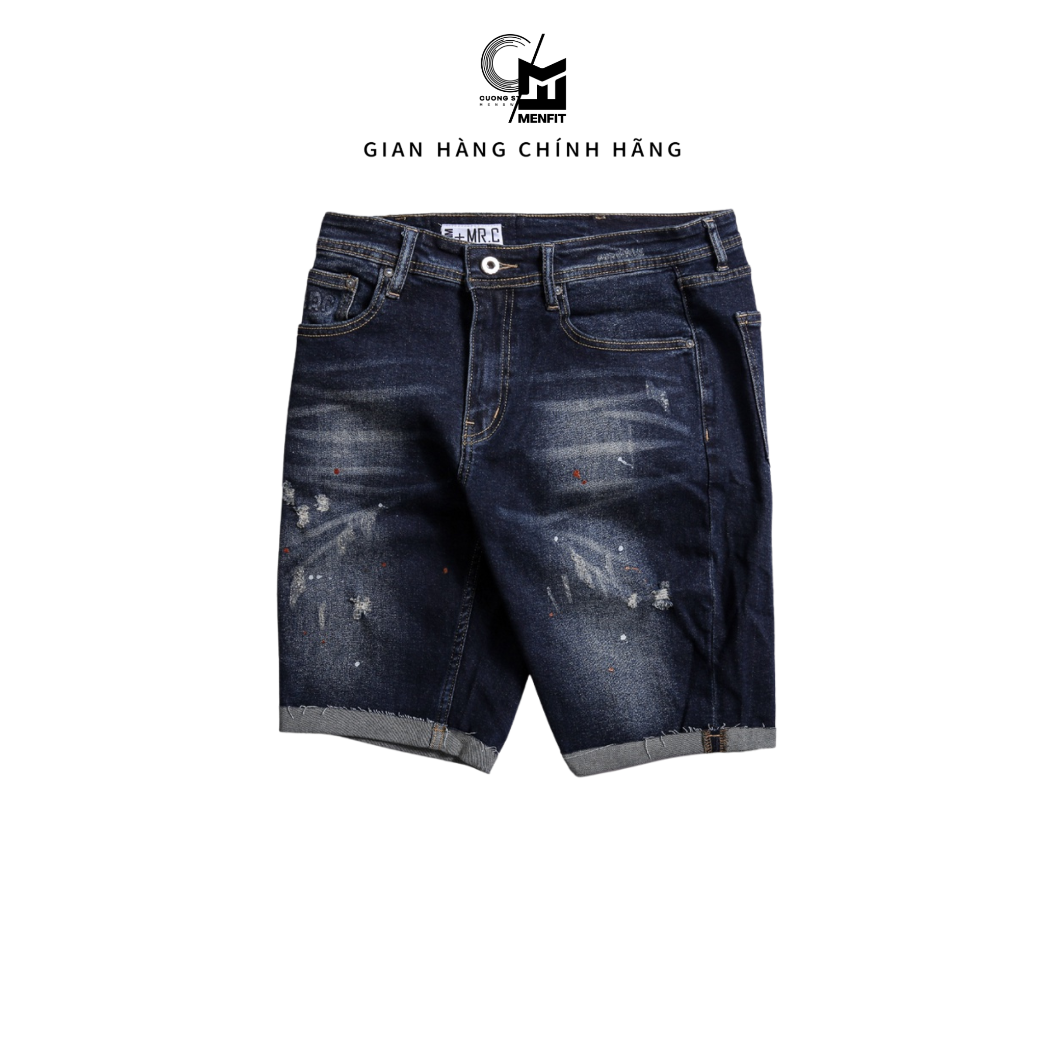 Quần short jean nam xanh denim MRC S281 chất cotton cao cấp, form ôm vừa vặn, tôn dáng, trẻ trung - MENFIT