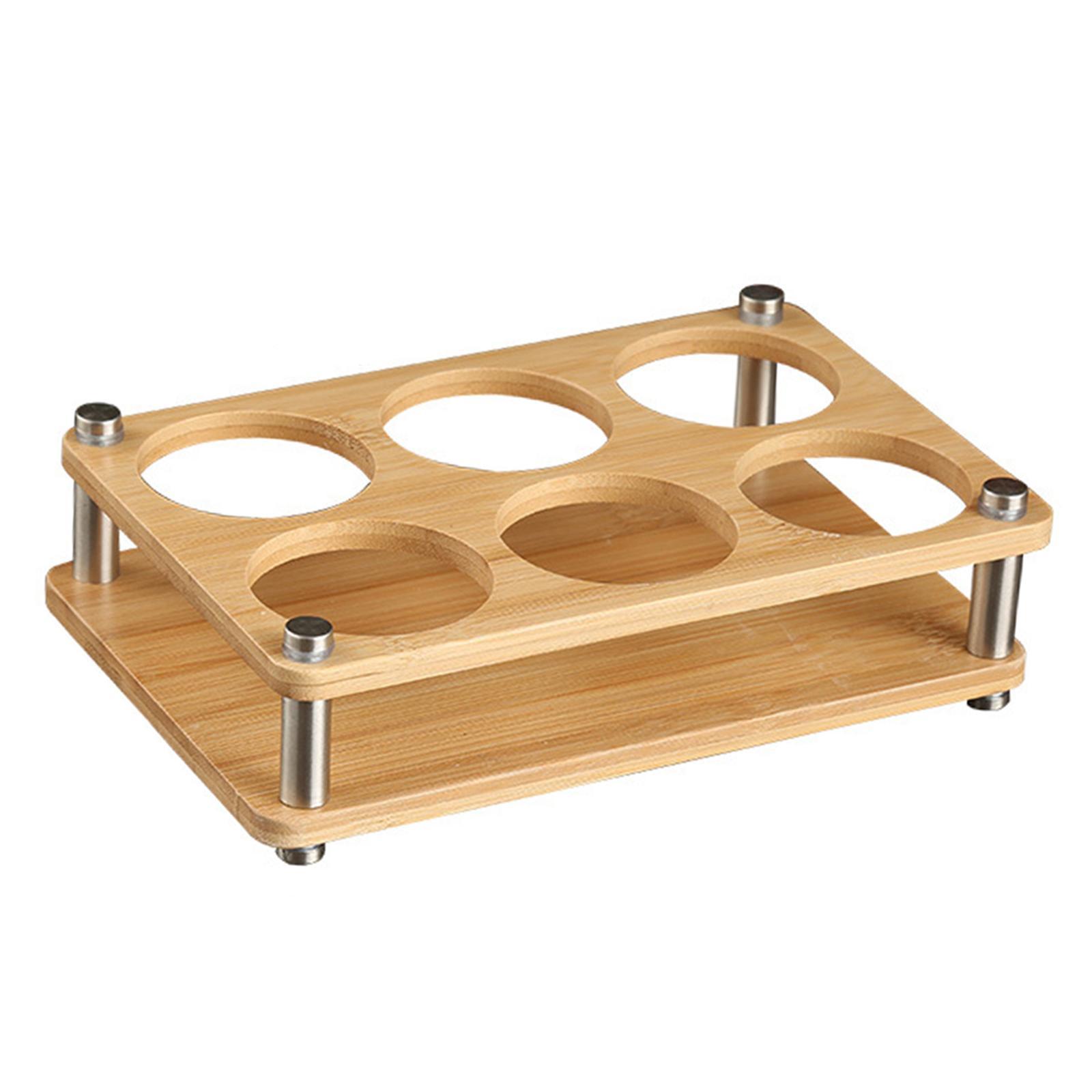 Glasses Holder Wood Cup Rack Holder Serving Tray Durable for Bar Events