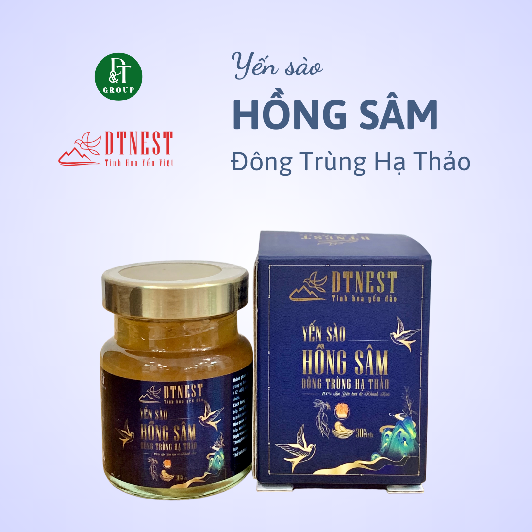 Đặc sản Khánh Hòa - Yến Chưng Hồng Sâm - Đông Trùng Hạ Thảo 70ml  DT NEST DT FOOD