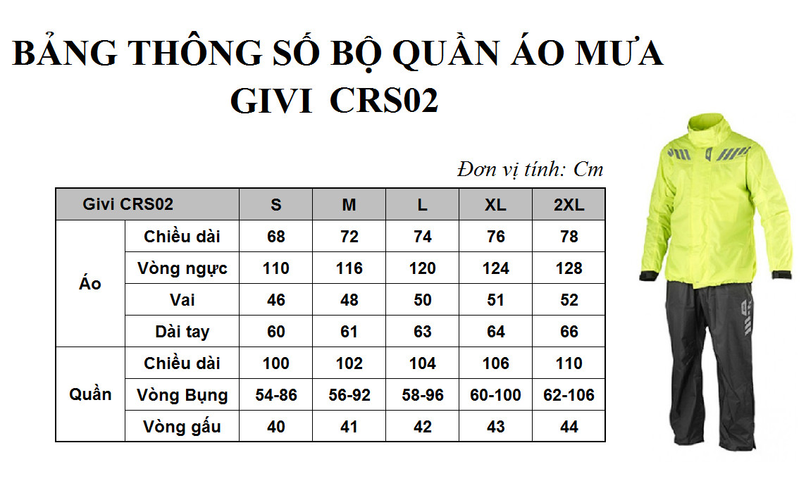 Bộ quần áo mưa Givi CRS02