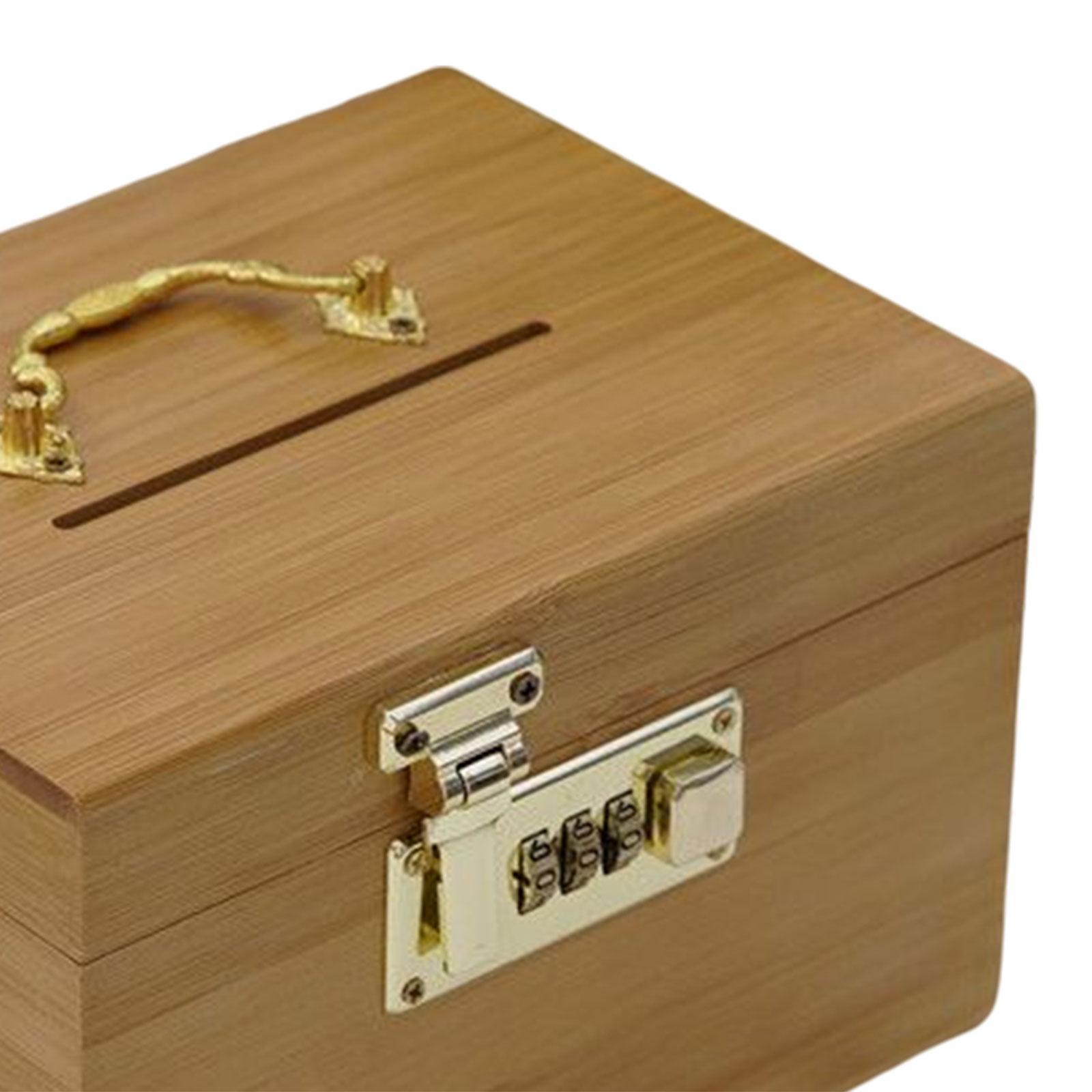 Wood Money Box Decoration Retro Keepsake Wooden Tea Box Wood Storage Organizer Box Jewelry Storage Case for Multipurpose Kids & Adults Gift