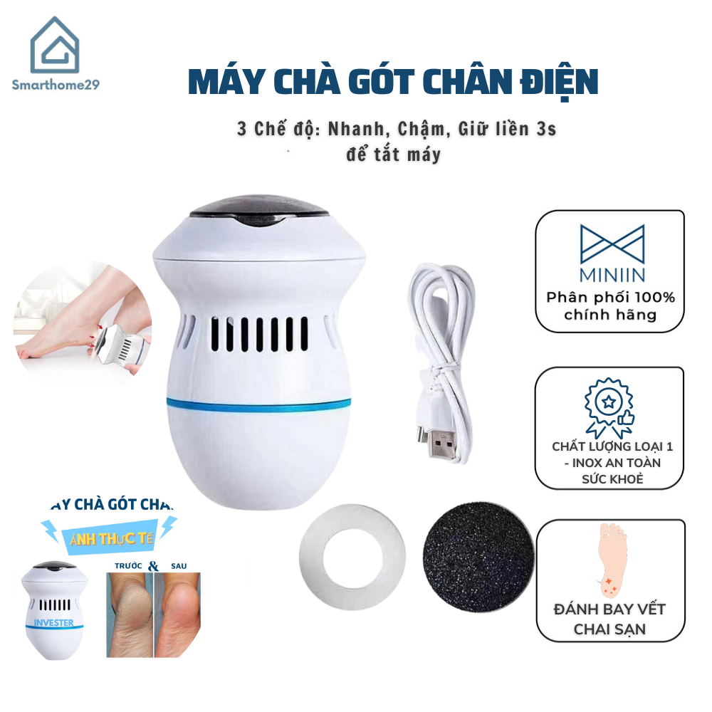 Máy Chà Gót Chân Chuyên Dụng Tẩy Da Chết, Dụng Cụ Mài Gót Chân Đẩy Lùi Chai Sạn Sạc Pin Tiện Lợi - HÀNG CHÍNH HÃNG MINIIN