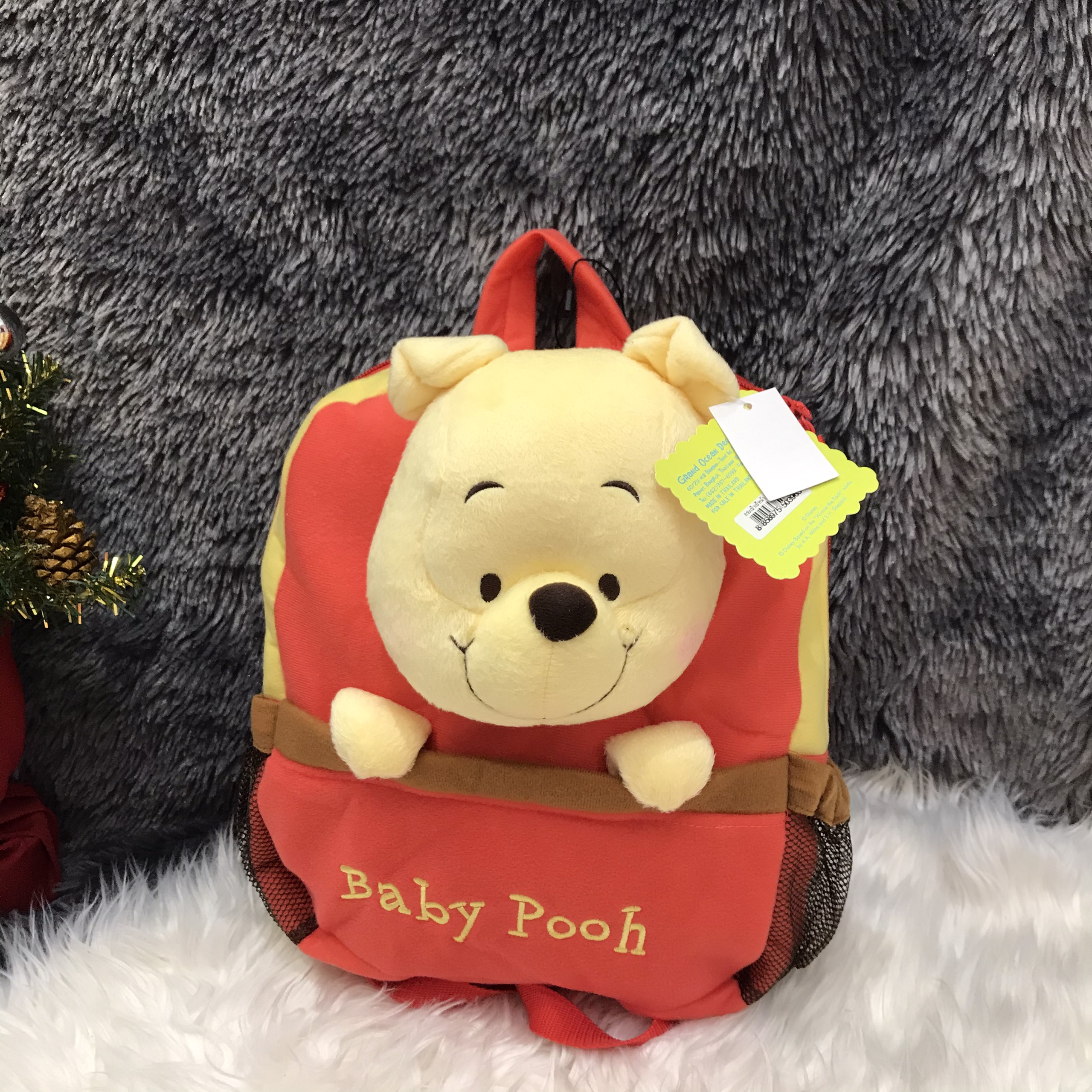 Balo vải thú trẻ em 11&quot; 1 ngăn hình gấu Pooh màu đỏ - BLTHU010P (22x7x30cm)