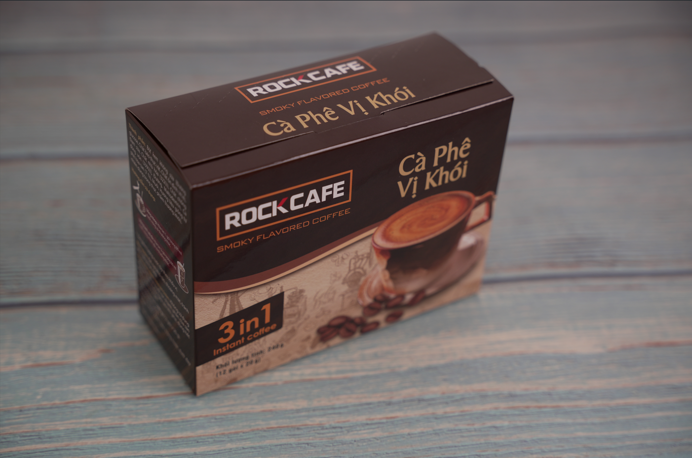 RockCafe - Cà phê vị khói 3 trong 1 (Hộp 12 gói x 20gr)