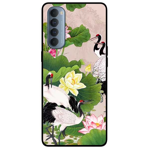 Ốp lưng dành cho Reno 4 Pro mẫu Sen Và Hạc