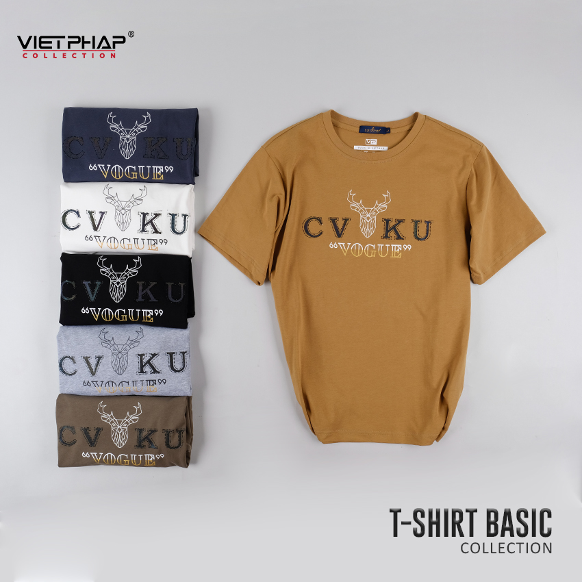 Áo Thun Tròn Cao Cấp VIỆT PHÁP / Form Unisex- Chất liệu cotton co dãn thấm hút mồ hồi tốt 7803