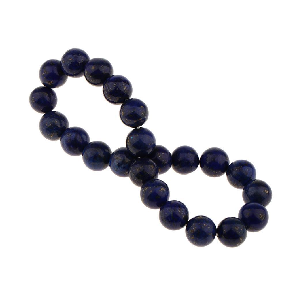 Men's Women's 8mm Natural Gemstones Lapis Lazuli Beads Bracelet Adjustable