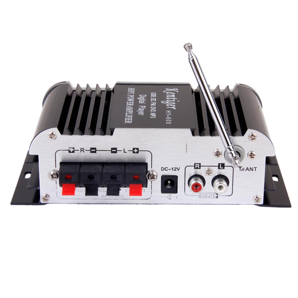 12V Hi-Fi MP3 Power Amplifier with USB MEMORY CARD Port FM Remote for Microphone