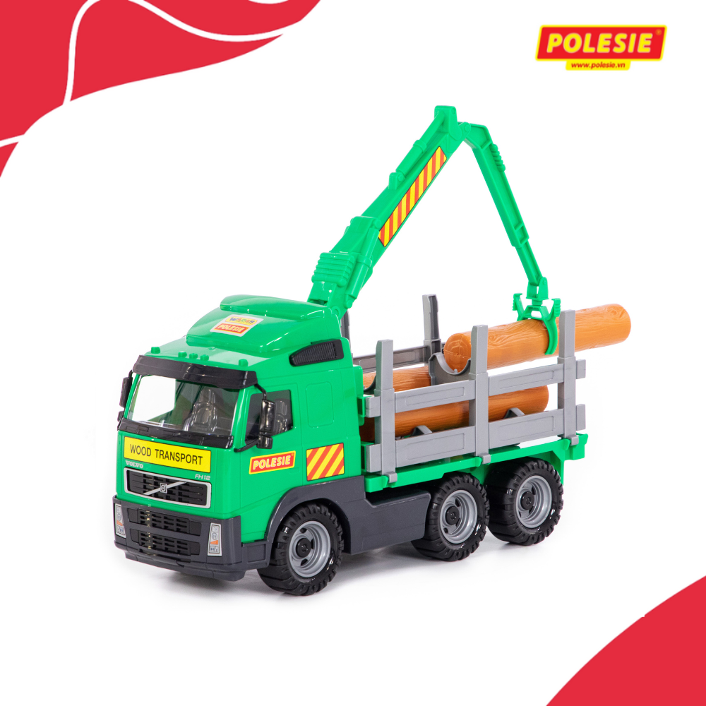 Xe đồ chơi trẻ em chỡ gỗ nhỏ Volvo PowerTruck – Polesie Toys