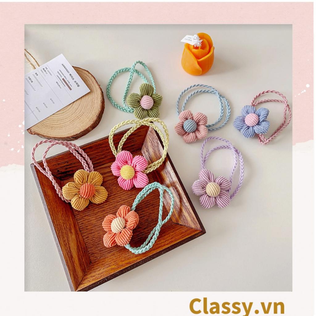 Dây cột tóc Classy hai dây hình bông hoa năm cánh nhiều màu tạo nét nữ tính cho nàng PK1399