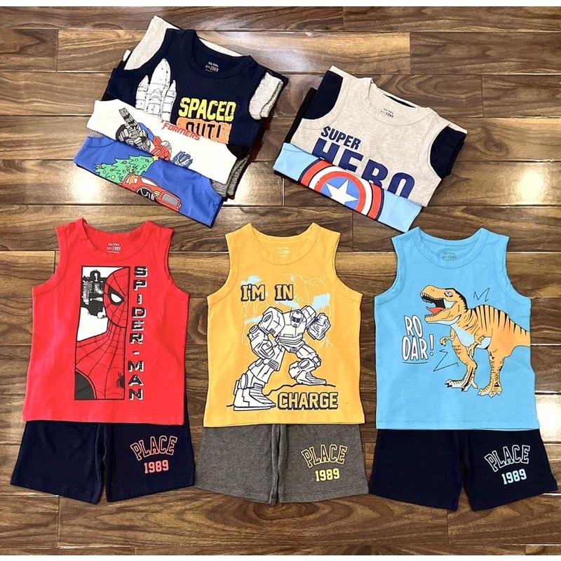 Bộ cotton sát nách bé trai size đại 18-45 kg
