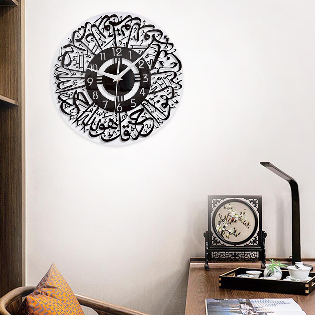 wall clocks battery operated modern 12 inch Black