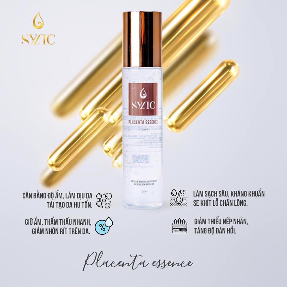 Toner Sylic Placenta Essence tinh chất nhau thai siêu căng bóng da