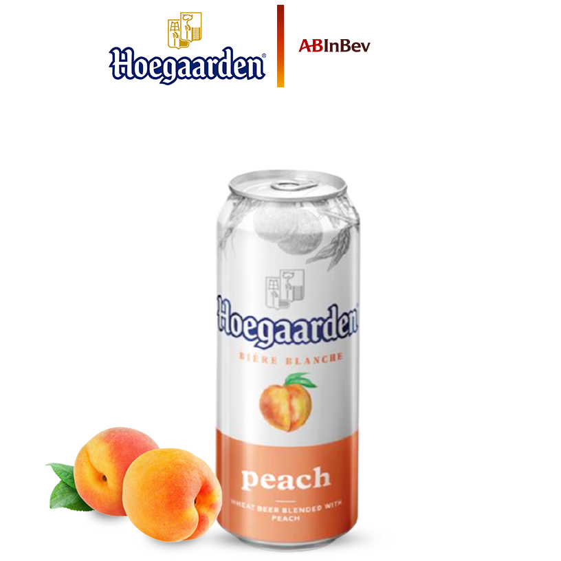 Bia Hoegaarden Peach Bia Bỉ Chính Hãng Hương Vị Trái Cây Thùng 12 Lon (500ml/Lon)