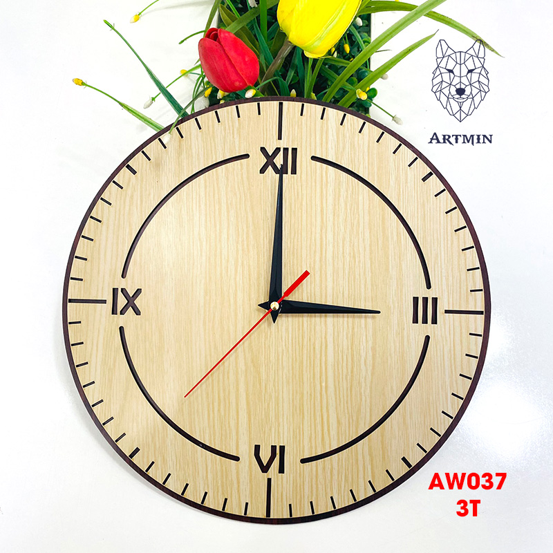 AW037 - Đồng Hồ Gỗ Decor Cổ Điển – Đồng Hồ Treo Tường Trang Trí Nhà Xinh