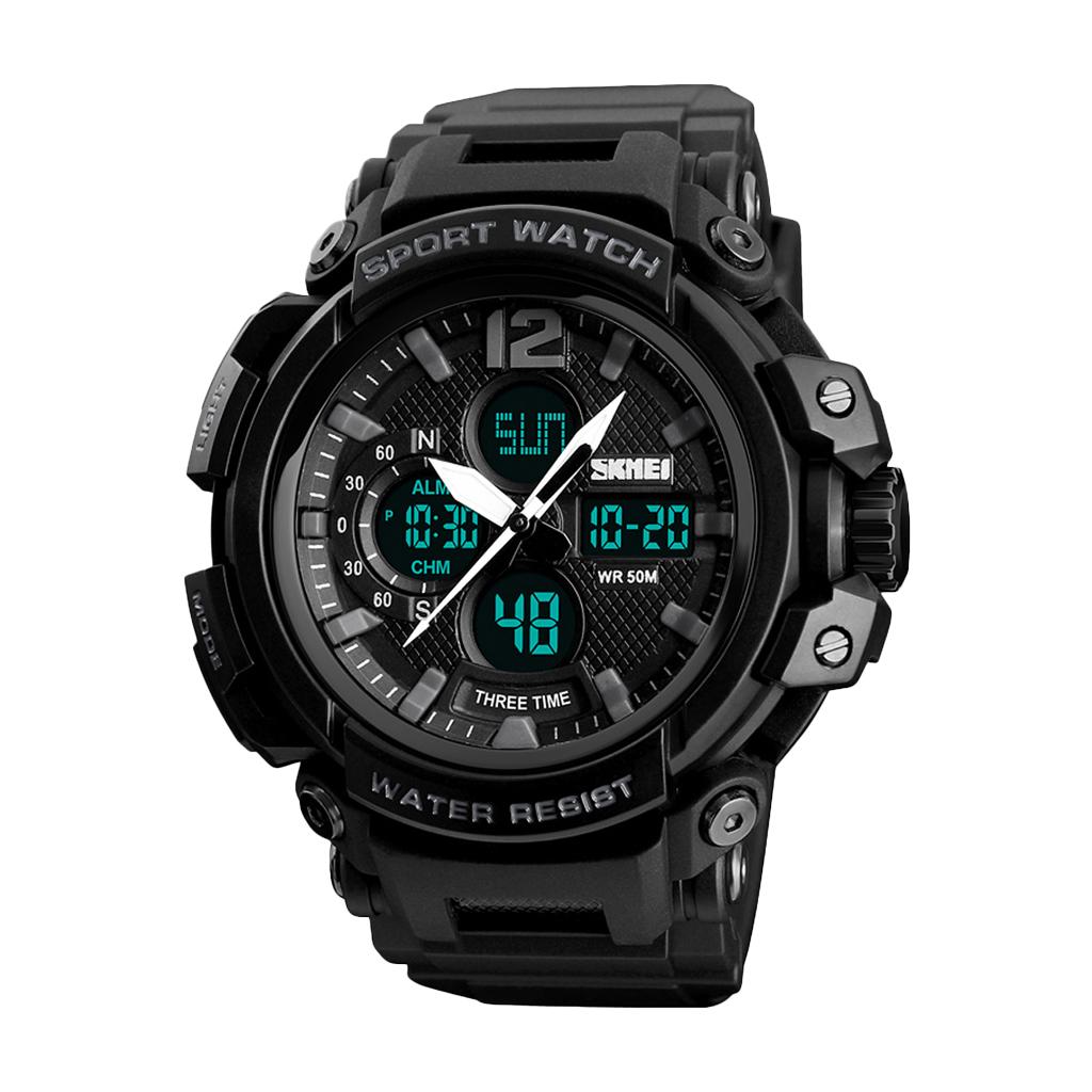 5ATM Waterproof Multifunction Digital Watch Electronic Waterproof Alarm Calendar Quartz Sports Wristwatch