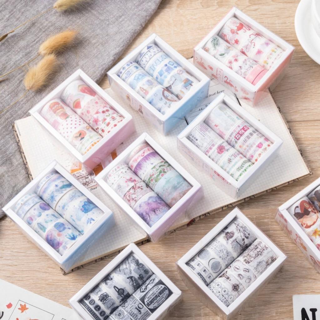 Set 10 cuộn băng dính trang trí nhiều size (Washi Tape