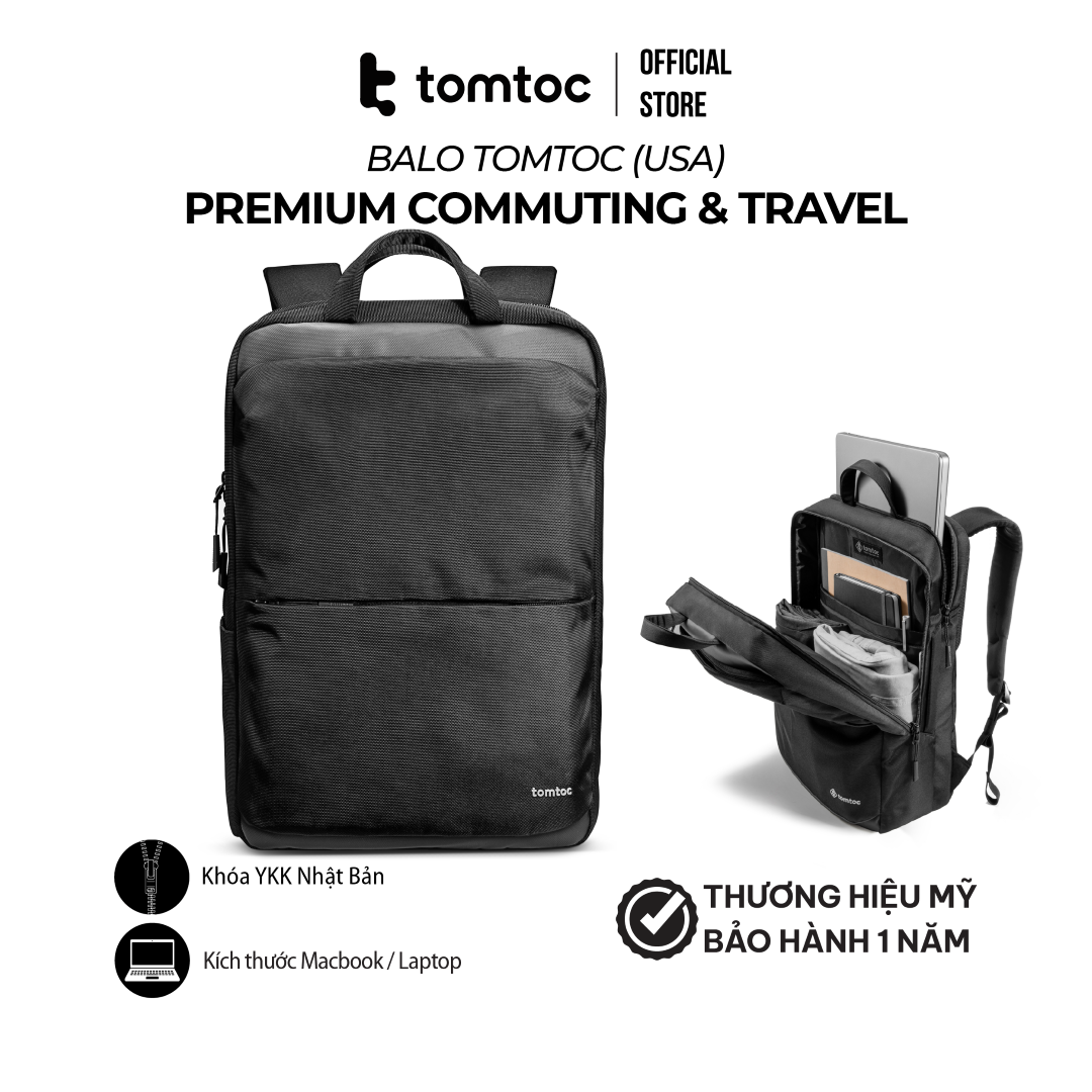 Balo Tomtoc Premium Commuting and Travel 16inch - Hàng chính hãng