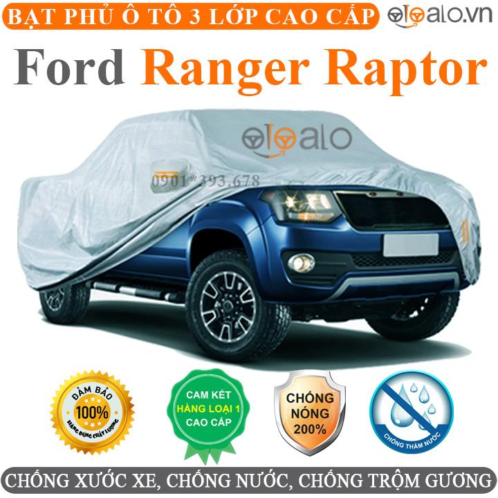 Bạt phủ xe ô tô Ford Ranger Raptor vải dù 3 lớp CAO CẤP BPXOT