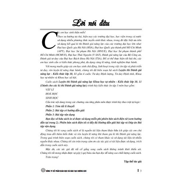 Sách - Luyện Thi Đánh Giá Năng Lực Khoa Học Tự Nhiên - Kiến Thức Lớp 10, 11 - ndbooks