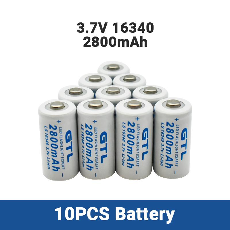Mới 3.7V 2800mAh Lithium Li-ion 16340 Pin Sạc CR123A 3.7V CR123 cho Bút Laser LED Đèn Pin Sạc Tế Bào Màu sắc: 1 CÁI