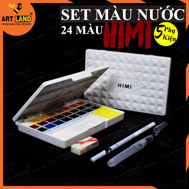 Bộ Màu Nước 5 Món Water Kit Himi 24 Màu