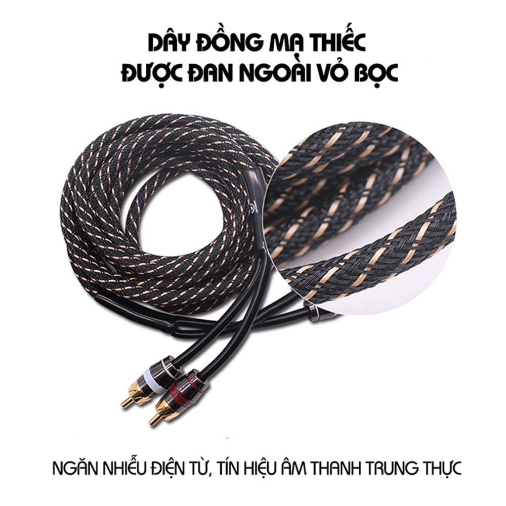 Jack RCA Bọc Dù Nối Loa Ô Tô