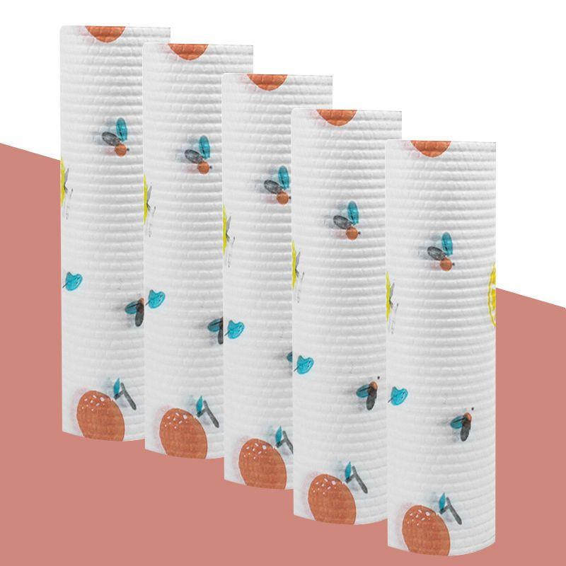 Cuộn Giấy Lau Đa Năng Màu trắng, Lau Nhà Bếp In Họa Tiết