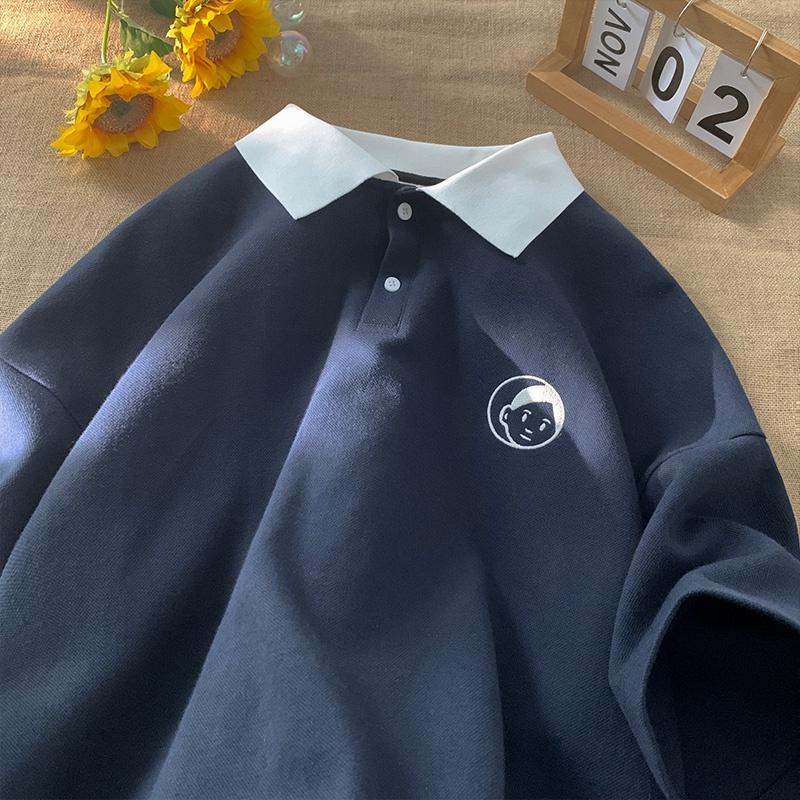 Áo polo unisex tay lỡ form rộng , áo thun cổ bẻ nam nữ chất cotton cá sấu mềm và mát, logo thêu – MayLinh shop
