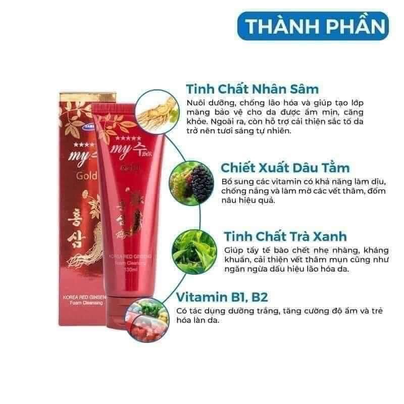 Sữa rửa mặt hồng sâm đỏ My Jin Gold Korea Red Ginseng Foam Cleanser 130ml
