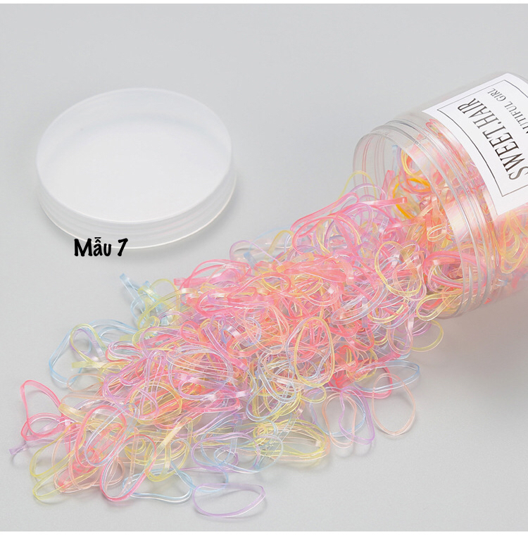 HỘP DÂY BUỘC TÓC CHUN NHIỀU MÀU BÉ GÁI
